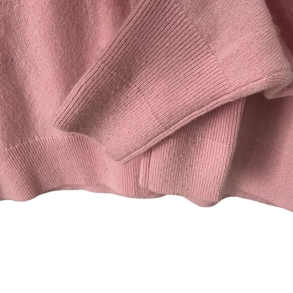 Everlane The Cotton Long Sleeve V-Neck Oversized Cropped Sweater Pink in Size XS - Picture 8 of 10